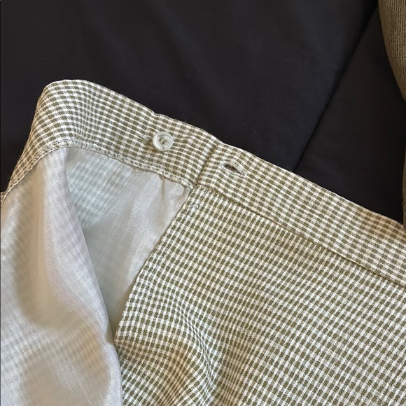 Vintage Chic Light Olive Green & White Gingham Midi Wrap Skirt; Size 2; EUC - Picture 7 of 11